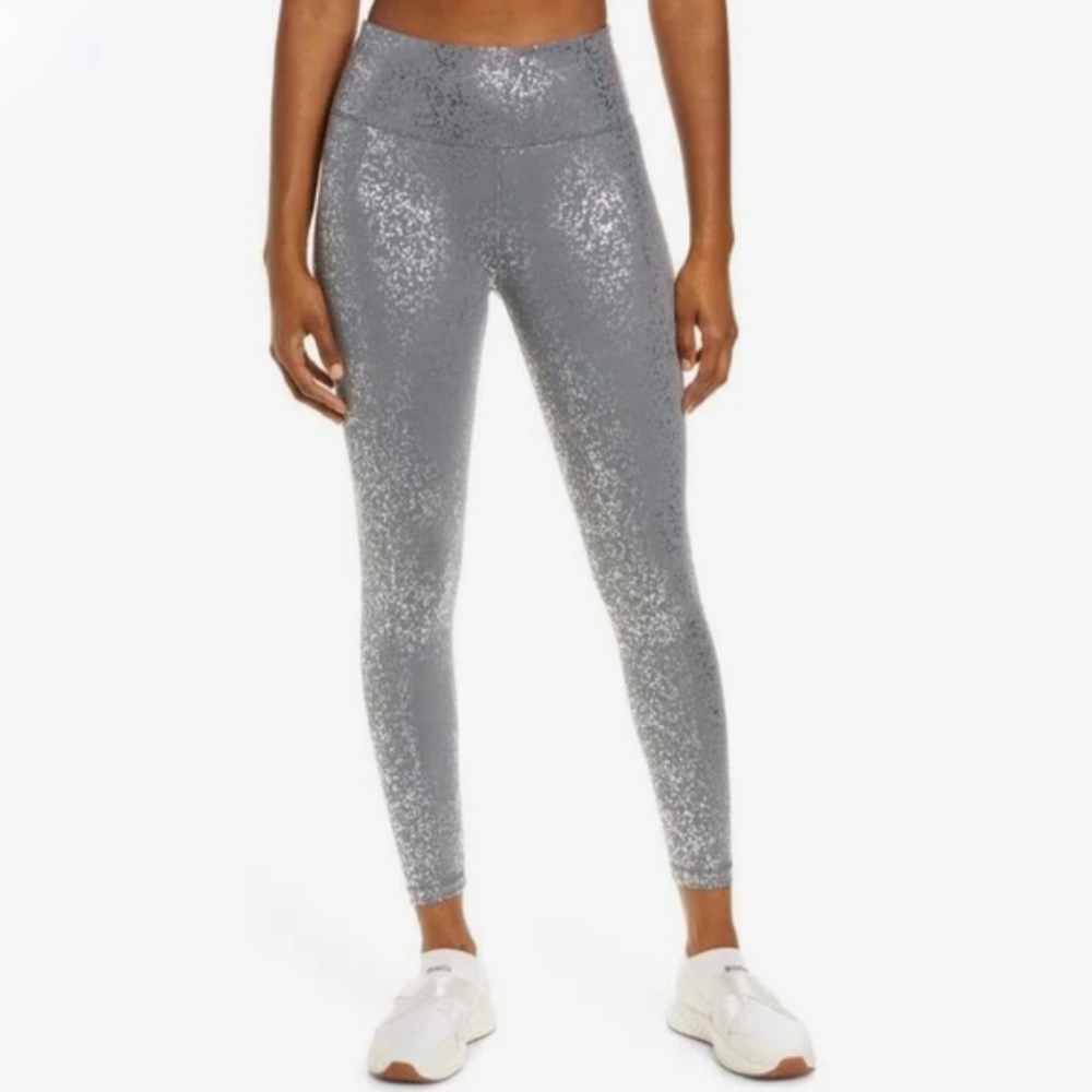 Sweaty Betty Goddess 7/8 Leggings Grey Terrazzo Foil L Large
